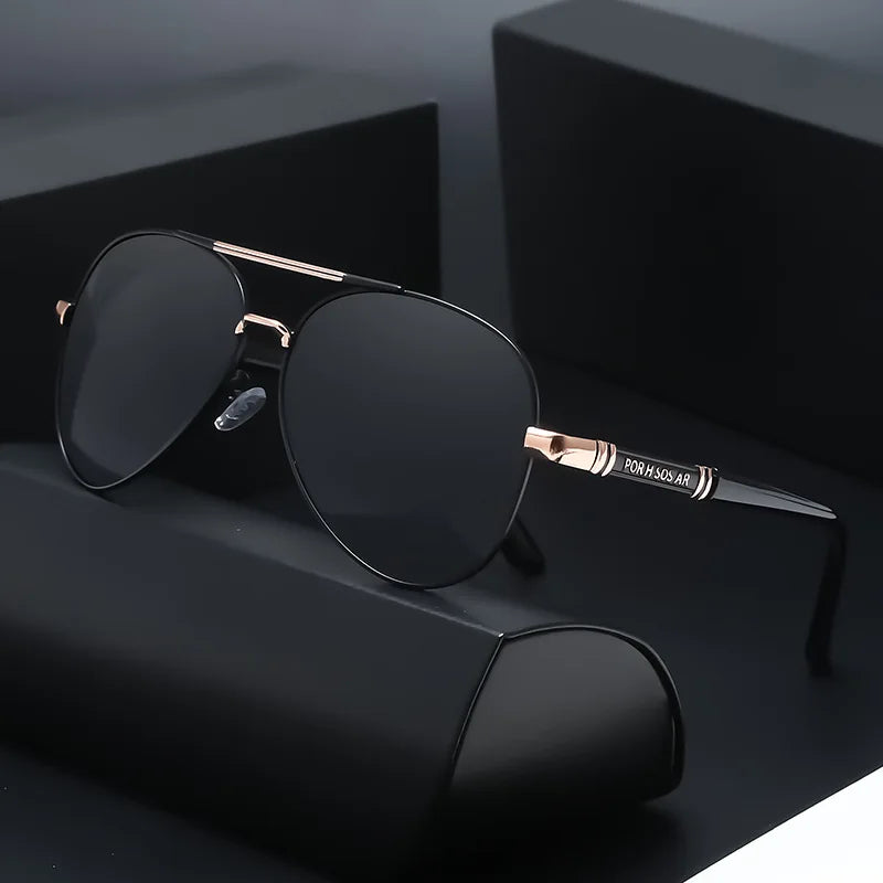 Lunettes de soleil polarisées hommes monture métallique — pêche, conduite, UV400