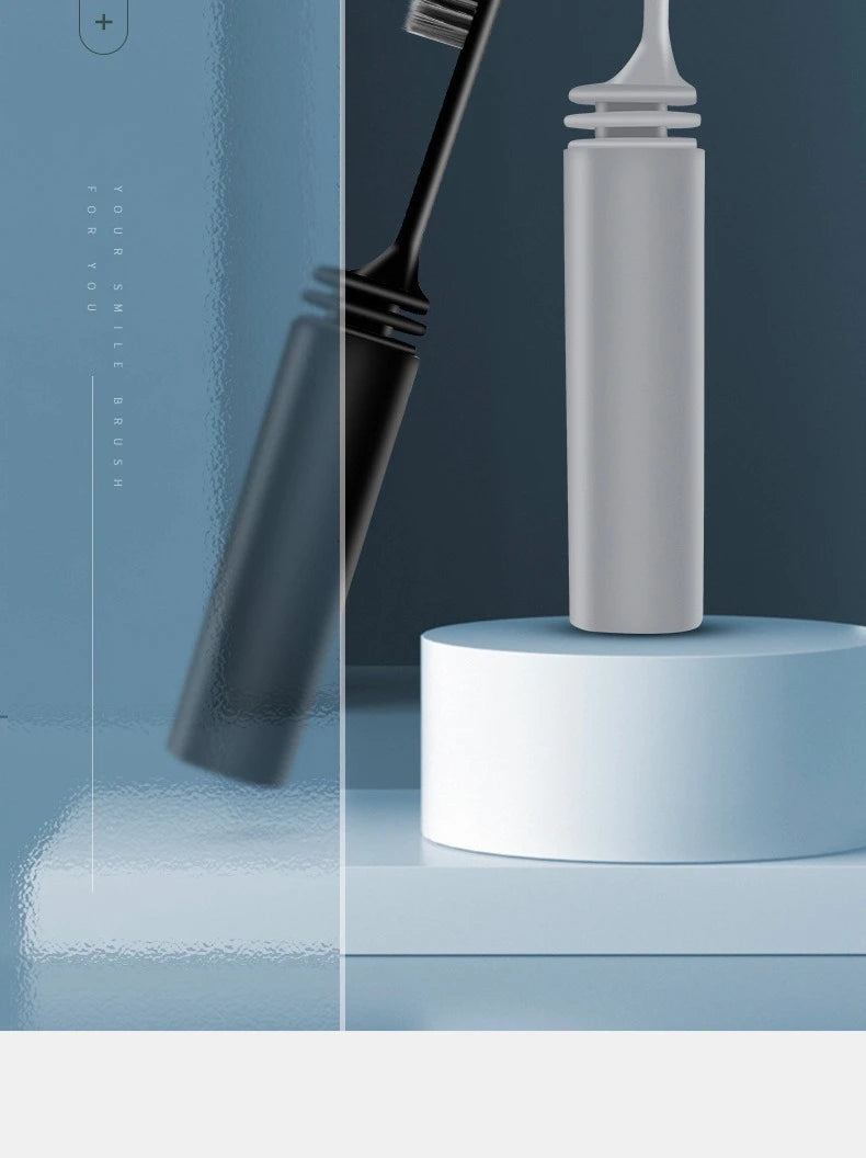 Brosse à dents pliante au charbon de bois compacte portable, parfaite pour le voyage, le camping et la randonnée, facile à prendre et efficace