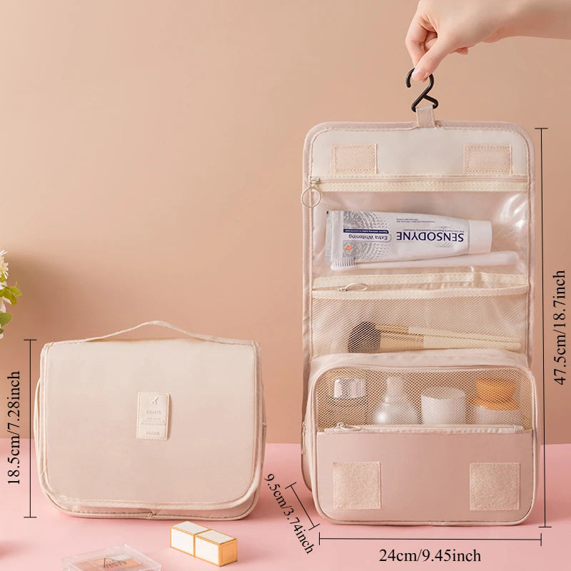 Sac de Maquillage Voyage — Organisateur Toilette Imperméable Crochet Salle de Bain