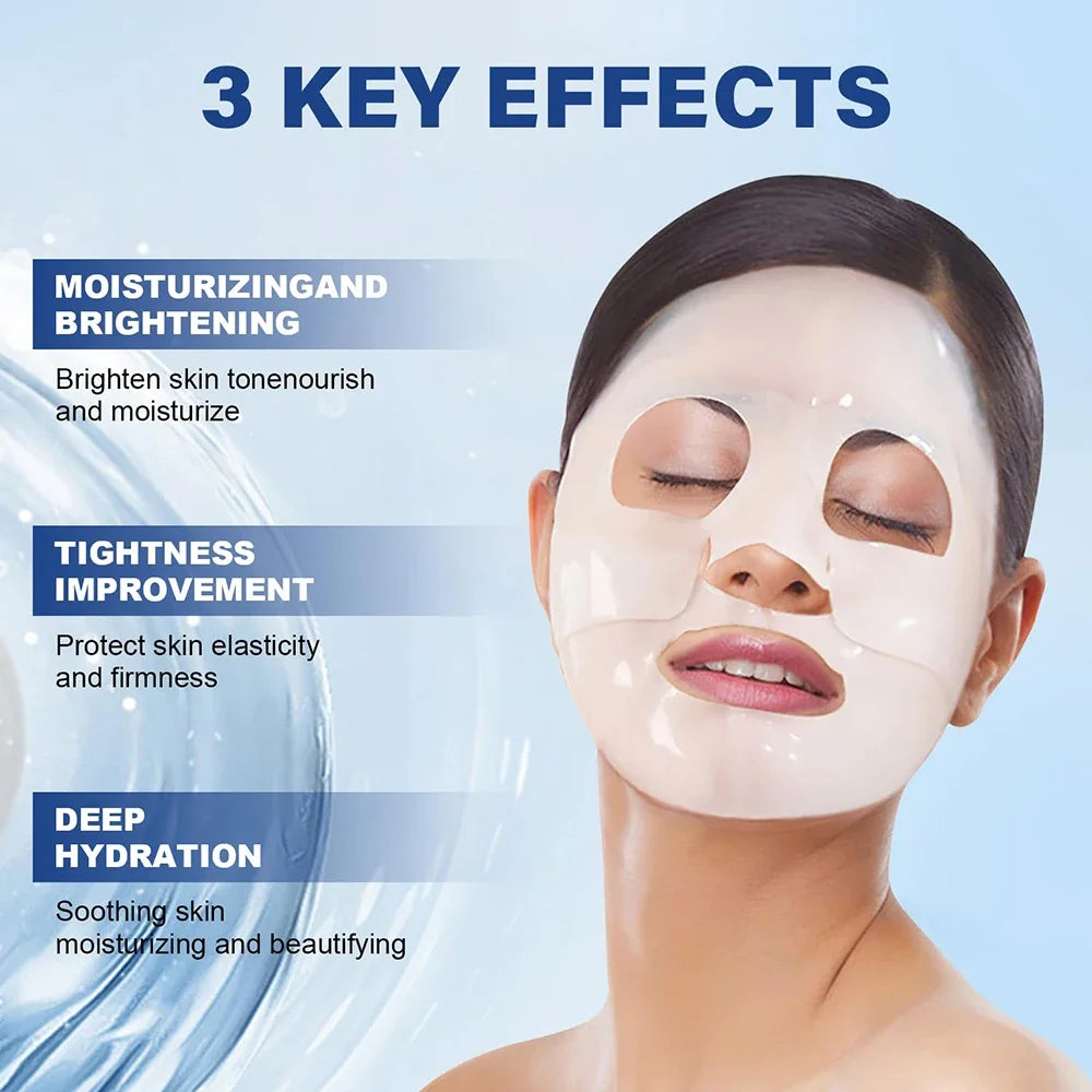 Masque liftant anti-rides au collagène profond Masque facial au collagène pendant la nuit, masque au collagène profond pour soulever, raffermissant, hydratant (paquet de 5)