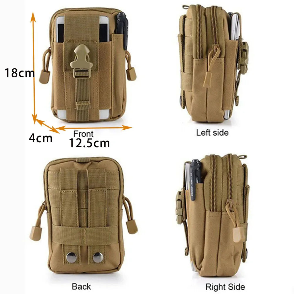 Sac de taille tactique pour hommes, sac Molle de chasse en plein air, Pack EDC multifonction, Sport, randonnée, chasse, outils de travail, pochette pour téléphone portable