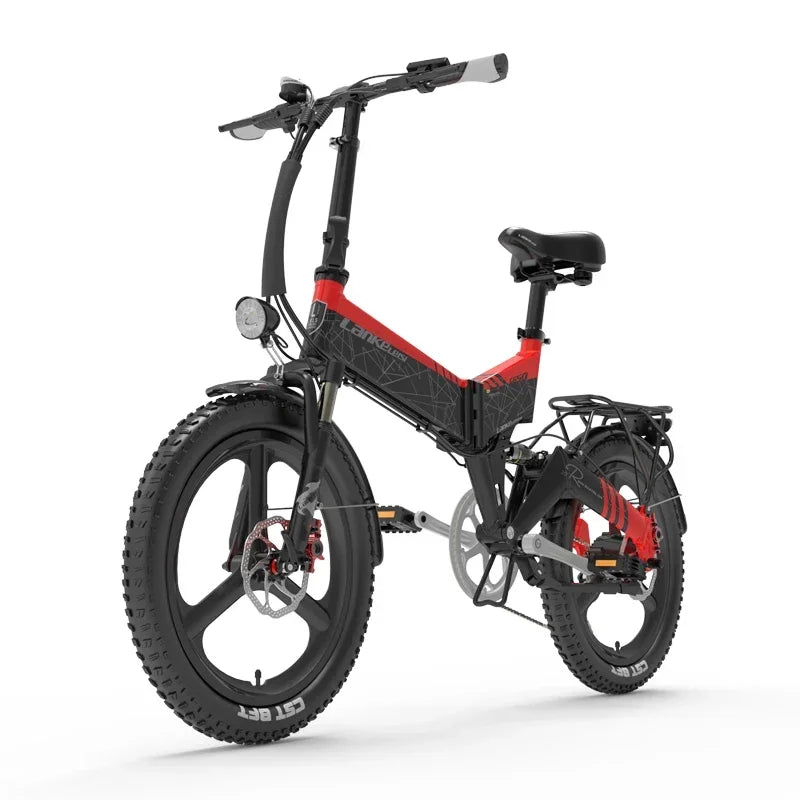 LANKELEISI-G650 Folding Electric Bicycle, 20 Inch, 500W, 48V, 12.8 Ah, with Lithium Battery, City, Adult