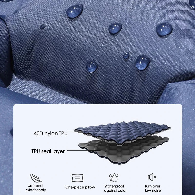 Tapis de couchage pliant pour Camping en plein Air, matelas gonflable de plage avec oreillers, tapis d'air ultraléger pour voyage et randonnée, nouveau