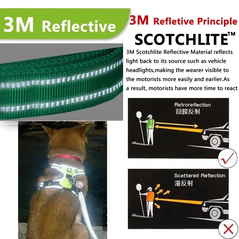 Harnais Réfléchissant pour Chien — Gilet Respirant Réglable, Sangle Poitrine, Petit/Moyen/Grand