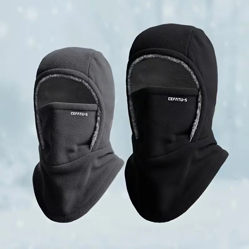 Fleece Balaclava Cycling Cap Cold-Resistant Windproof Warm Hood and Hat Thick Thermal Ski Windproof Cap Women Men