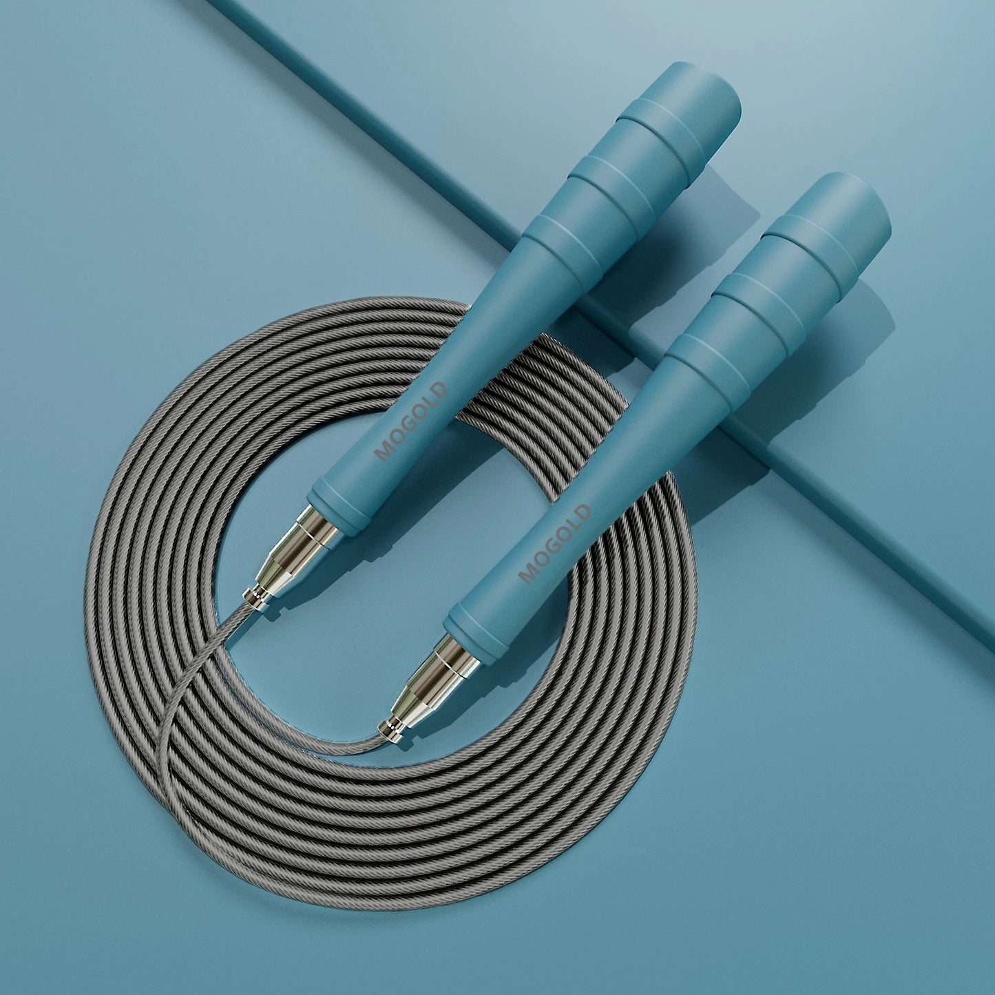 Corde à sauter professionnelle avec roulements à billes — câble acier, cardio, fitness, combustion graisses