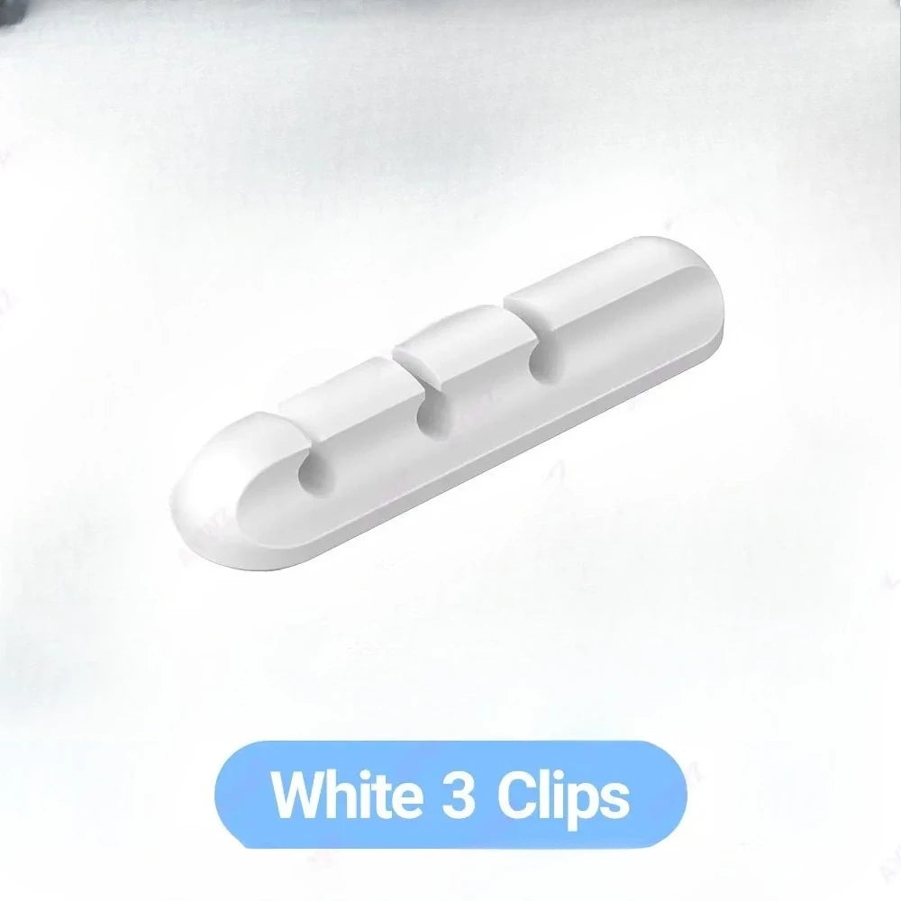 Clips al por mayor, soporte de cable para ratón, organizador de cables de auriculares, organizador de cables, enrollador de cable USB de silicona, gestión de escritorio ordenada