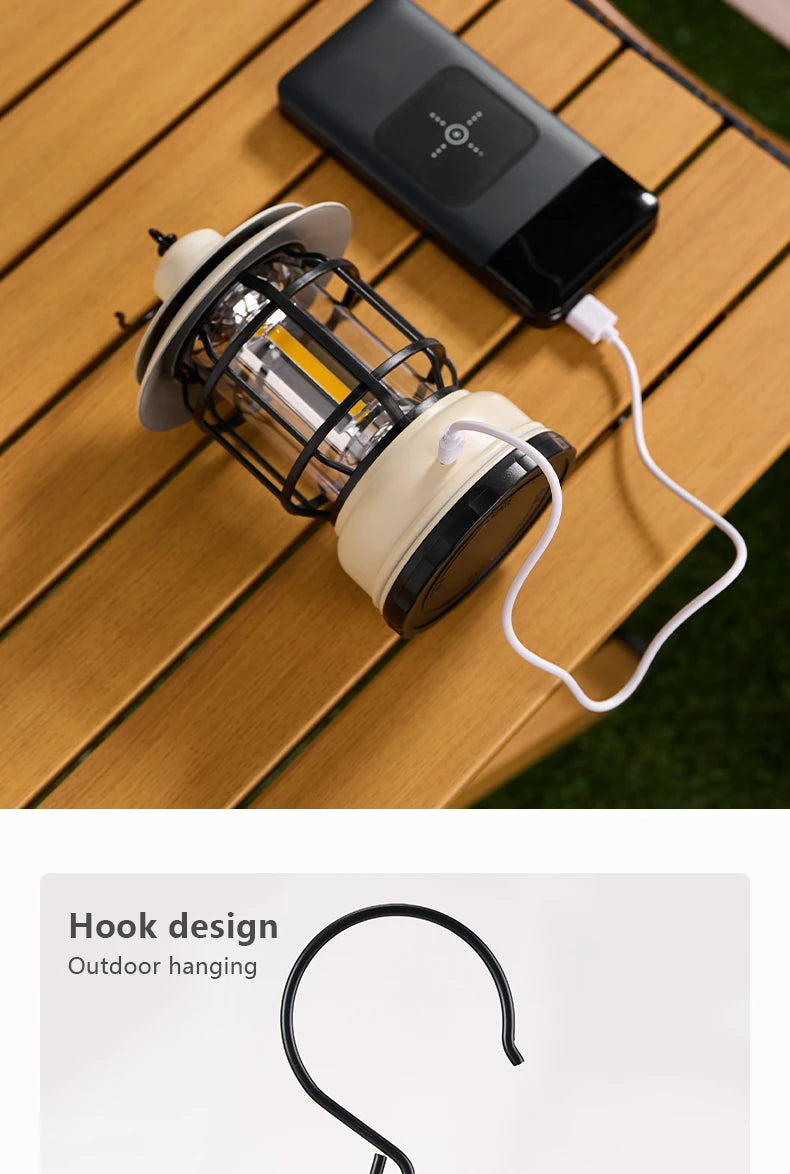 BISINNA Camping lumières longue Endurance tente extérieure lumières Rechargeable/batterie étanche Camping lumières rétro atmosphère lumières