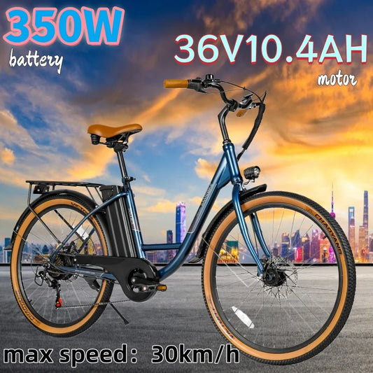 Vélo Électrique Léger 350W 36V 10,4AH — 30 km/h Déplacement Ville Adulte