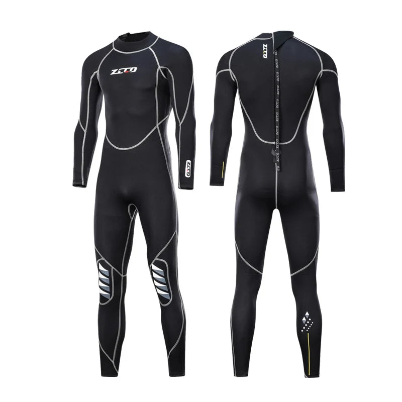 Combinaison de plongée en néoprène pour hommes, 3MM, manches longues, plongée en apnée, une pièce, Surf, pêche, maillots de bain thermiques