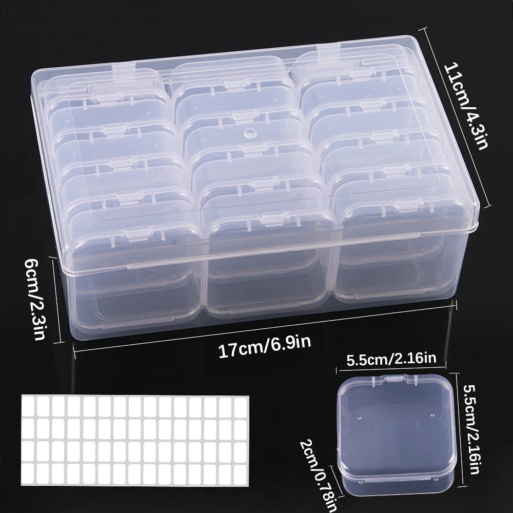 Caja de almacenamiento de bordado de pintura de diamante DIY, contenedor de almacenamiento de mosaicos de galletas de joyería de uñas, caja de almacenamiento multifuncional