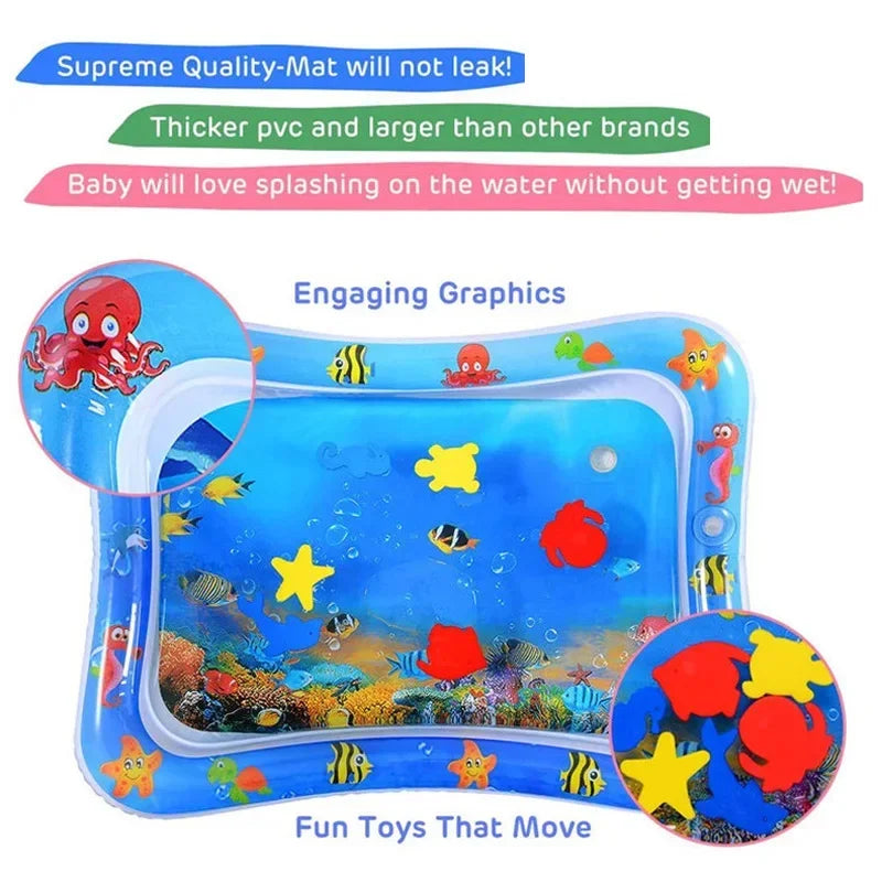Alfombrilla de juego inflable para bebé, cojín de agua de PVC para bebés, almohadilla de juego acuática para niños, juguetes de actividad de desarrollo para educación temprana