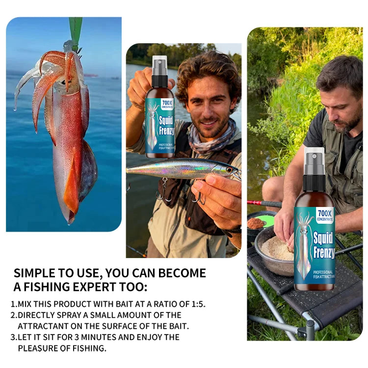 Liquide de pêche multi-effet de calmar, spécialement conçu, stimule rapidement le calmar de la faim, liquide de pêche professionnel, attractif de calmar