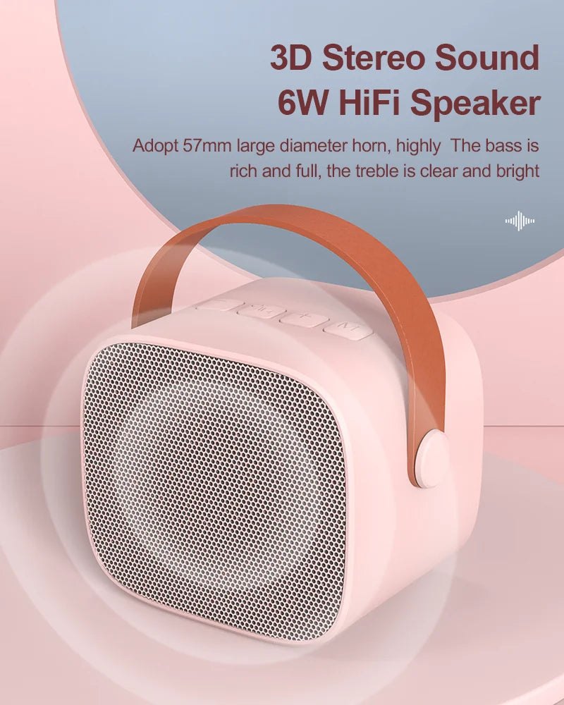 Altavoz Bluetooth inalámbrico Lenovo K1 con 2 micrófonos, máquina de karaoke con luz respiratoria para cantar en familia, regalos para niños