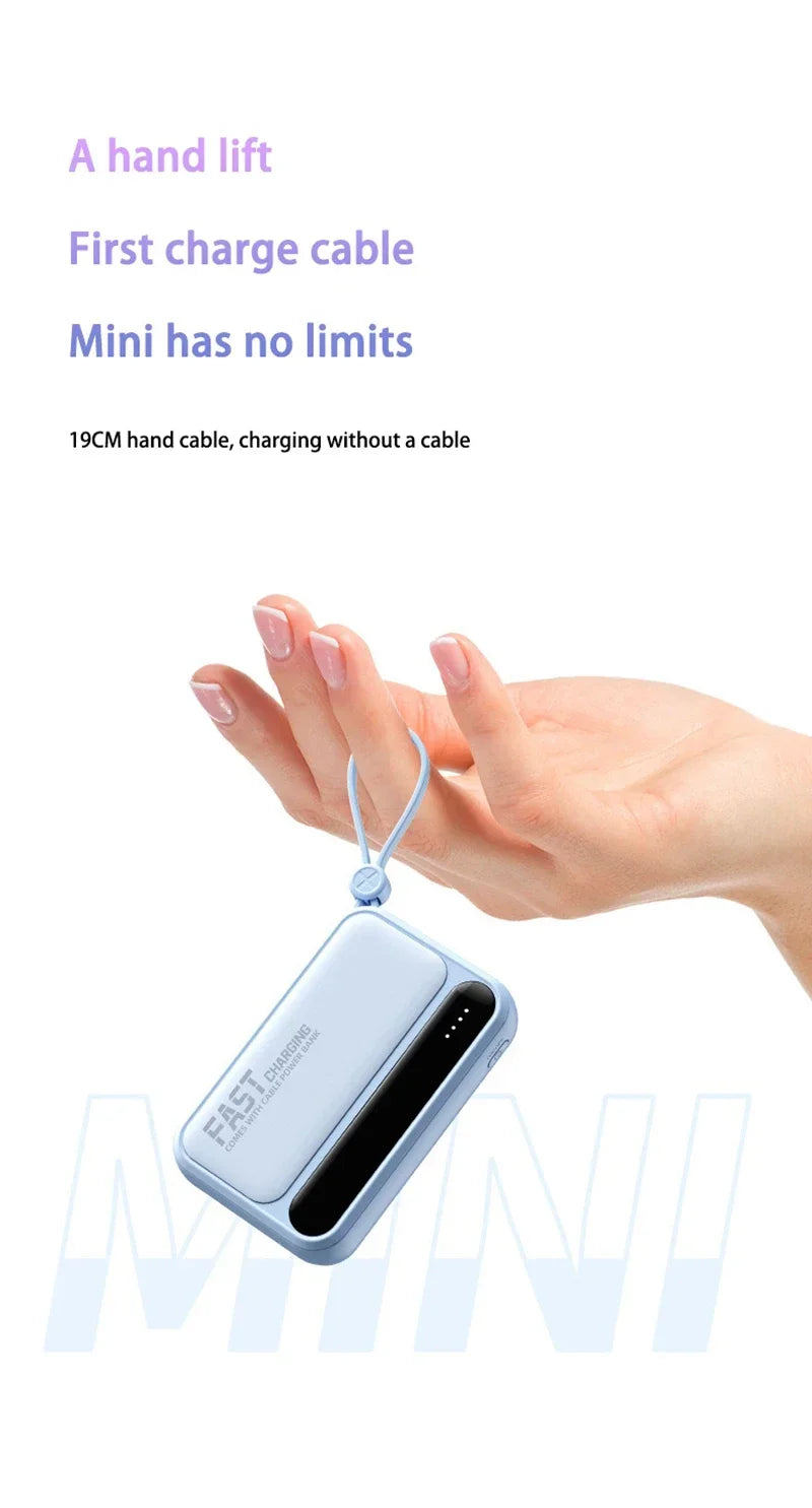 Batería externa Lenovo 120W 500000mAh de gran capacidad con 4 cables en 1, pantalla digital inteligente, batería portátil ligera para iPhone, nueva