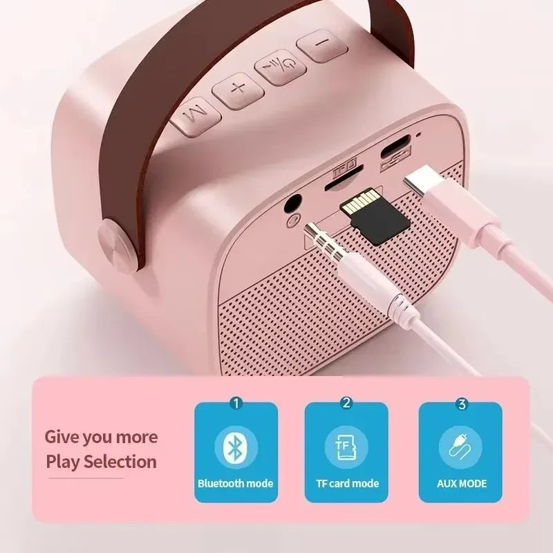 Altavoz Bluetooth inalámbrico Lenovo K1 con 2 micrófonos, máquina de karaoke con luz respiratoria para cantar en familia, regalos para niños