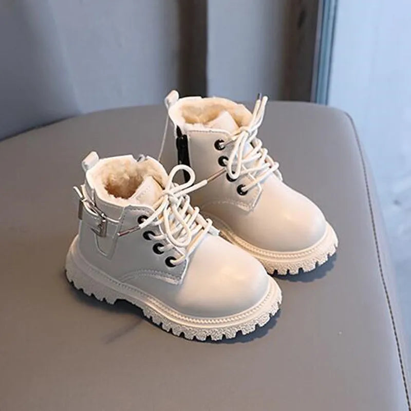 Bottes de Neige Enfant Imperméables — Cuir Fourré Unisexe Hiver
