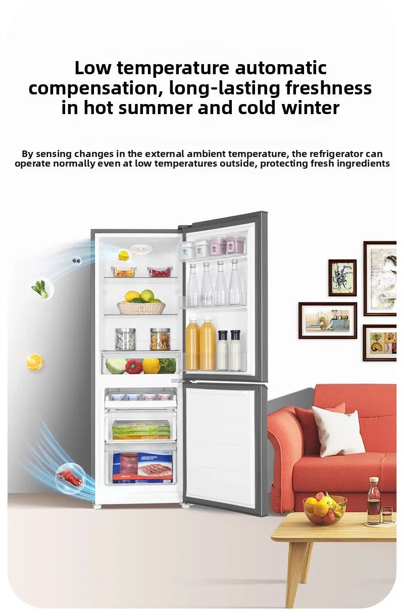 Refrigerador de primera clase, de bajo consumo energético, sin escarcha, congelador de gran capacidad de doble puerta, refrigerador para habitaciones de alquiler Z