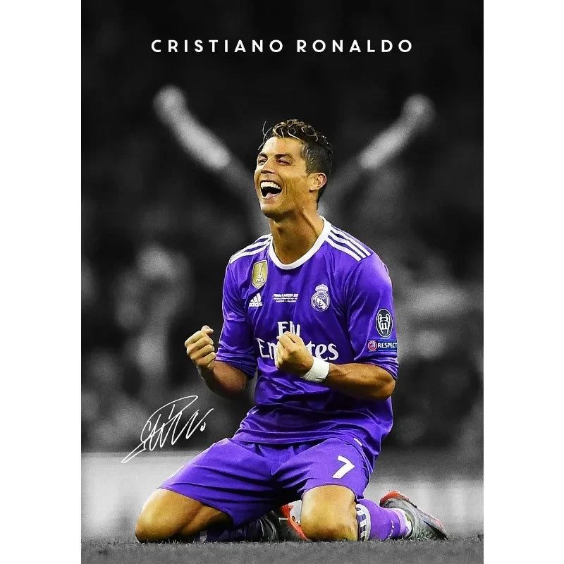 Affiche Toile Portrait Joueur de Football Style Moderne — Décoration Murale Salon