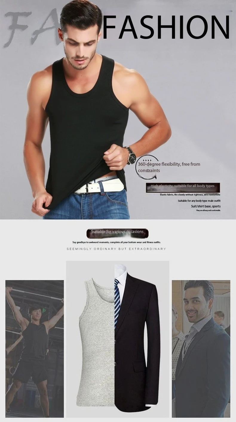 1 Pack de débardeurs en coton pour hommes, quatre saisons, style simple, pour adolescents, sport, fitness, t-shirt décontracté sans manches pour hommes d'âge moyen