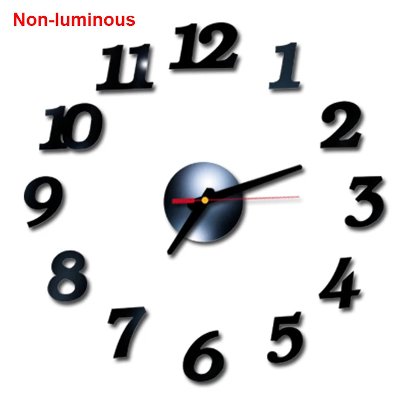 Wall clock DIY Luminous Wall Clock Quartz Watch Acrylic Mirror Stickers Wall Clock Wall Decoration Hot Home Decoration