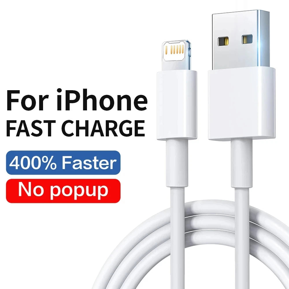 Fast Charging Cable for iPhone, USB Charger, Accessories, 14, 13, 12, 11, Pro Max, Mini, Poly, XS, X, SE, 8, 7, 6, Plus, 6s, 5, 5s, iPad