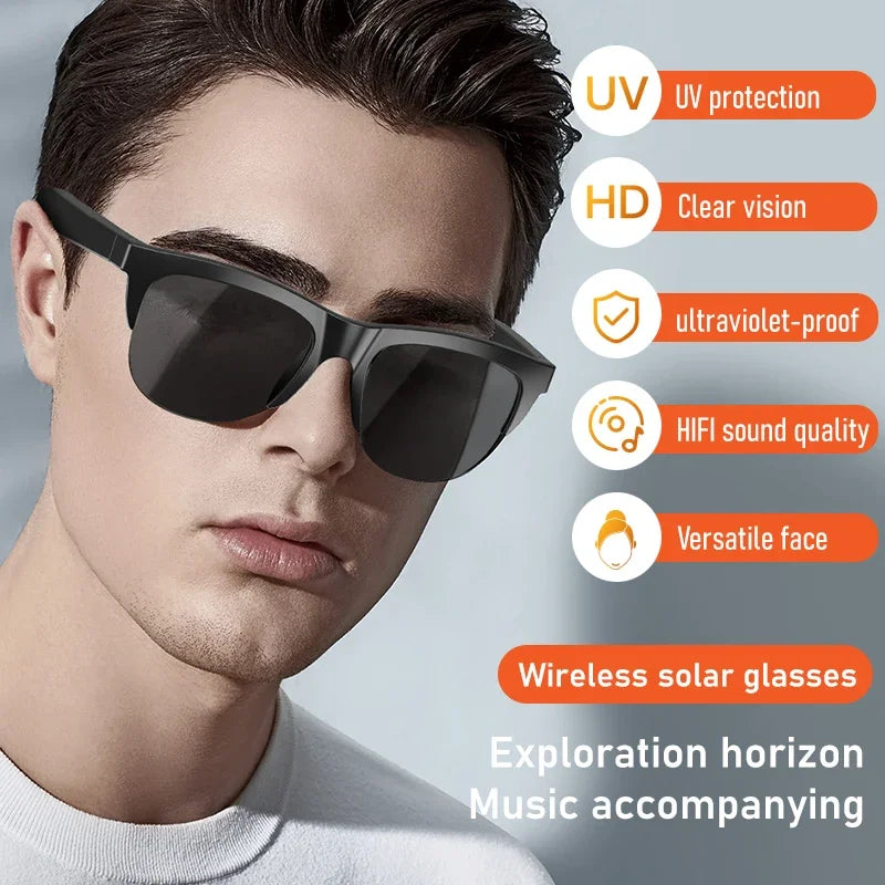 Nouveau Smart Bluetooth V5.3 lunettes de soleil lunettes appel Sports de plein air casque HIFI noir technologie Anti-touch UV pour hommes et femmes