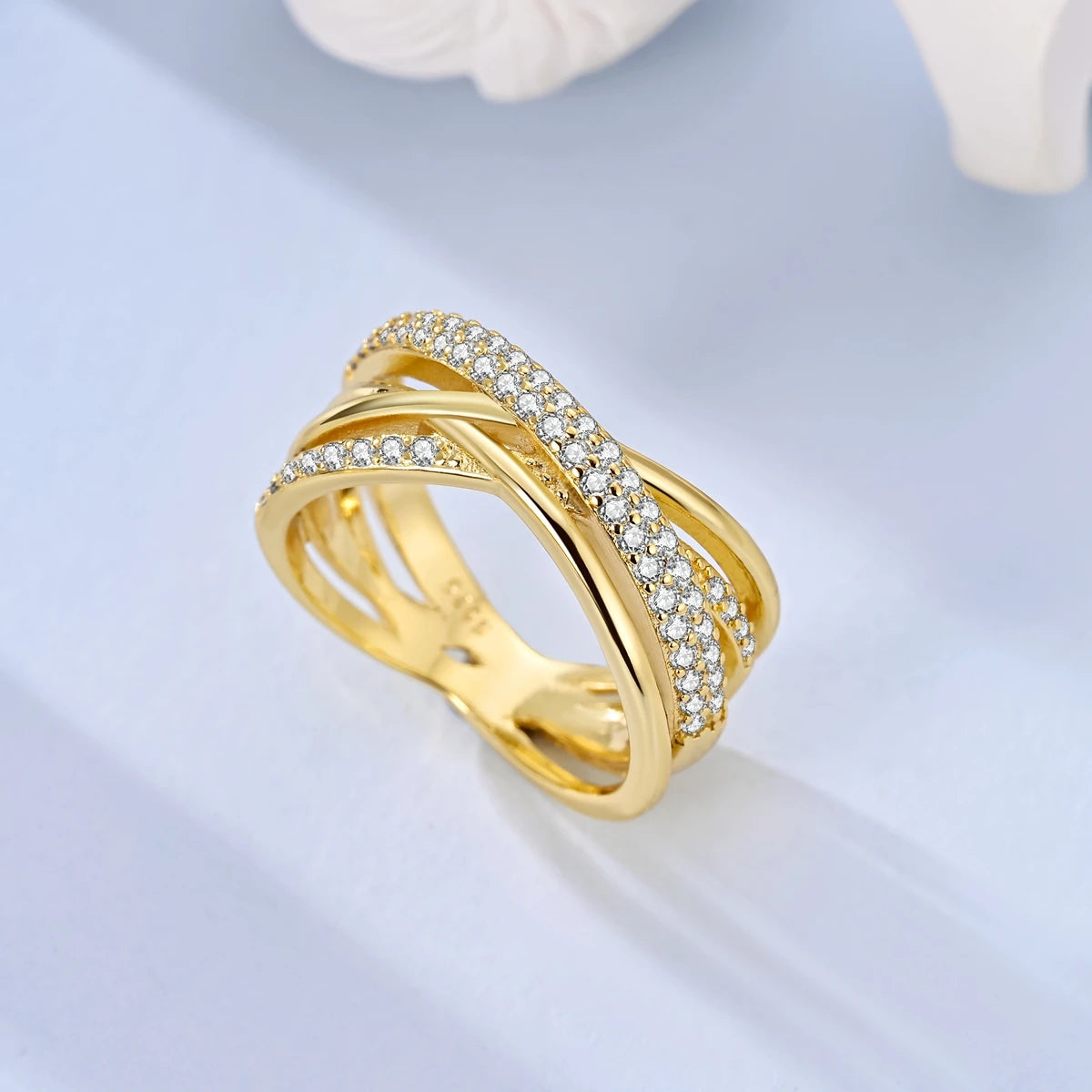 925 Sterling Silver Rings, Intertwined Line, Zircon Geometric Coiled Rings, Romantic Engagement, Wedding, Valentine's Day, Fine Jewelry, Gift