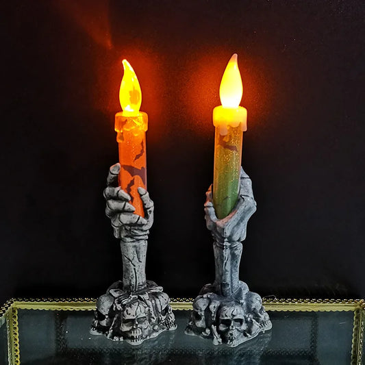 Bougies Halloween Fantôme & Squelette — Décoration Fête Citrouille