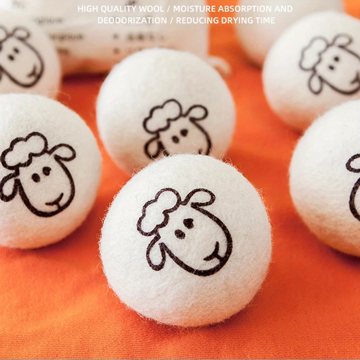 Boule de sèche-linge en laine réutilisable, adoucisseur de tissu, Alternative pour Machine à laver, réducteur de rides, fournitures de nettoyage, Gadget, 1 à 6 pièces