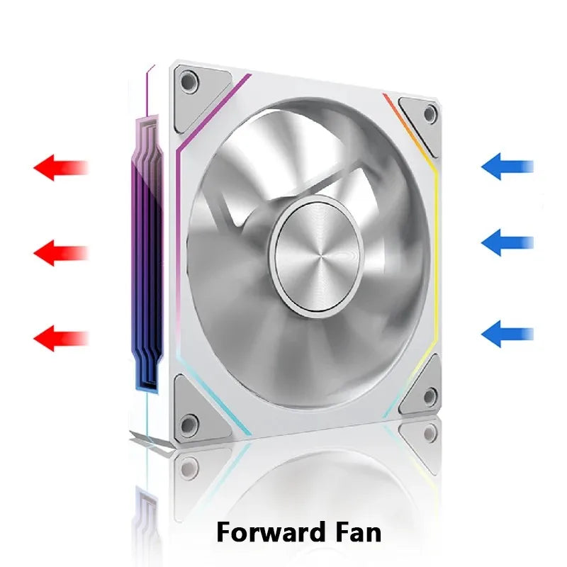 Ventilateur de boîtier PC ARGB LDPCSJ Prism 4RS 120 mm avec design miroir infini, synchronisation avec la carte mère, ventilateur de refroidissement CPU PWM 4 broches
