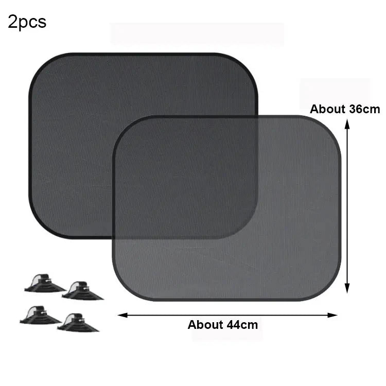 Pare-Soleil Fenêtre Voiture Protection UV — Avant Arrière Rideau Noir Été 2 Pièces