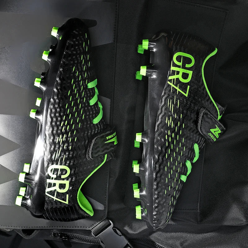 Chaussures de Football Ado Unisexe AG Gazon Synthétique — Respirantes, Fermeture Velcro EU 31–39