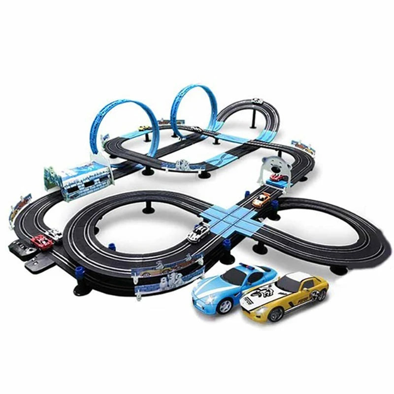 Ensemble de jouets voie ferrée électrique — double télécommande, piste de course, circuit, jouet pour garçons et enfants