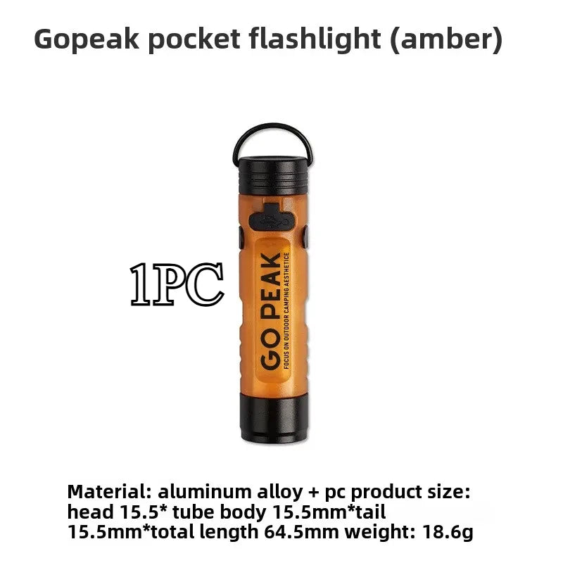 GOPEAK poche Mini lampe de poche extérieure clé pince capuchon ambiant Led longue Endurance secours en cas de catastrophe d'urgence 5050 petite lumière