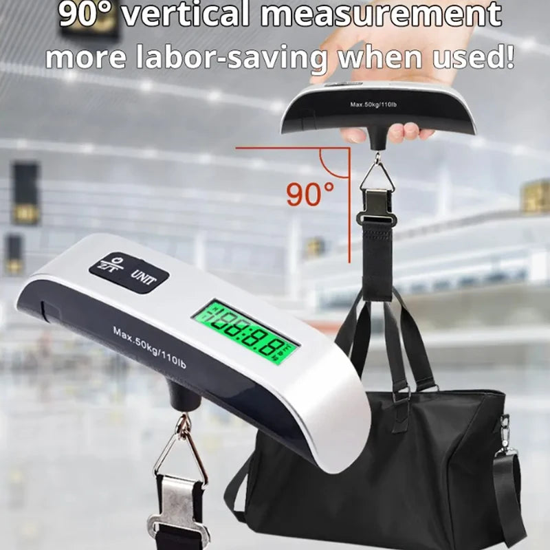 Balance suspendue portative. Balance de poids pour bagages 110 lb/50 kg pesage électronique pour bagages de voyage. Ne comprend pas la batterie