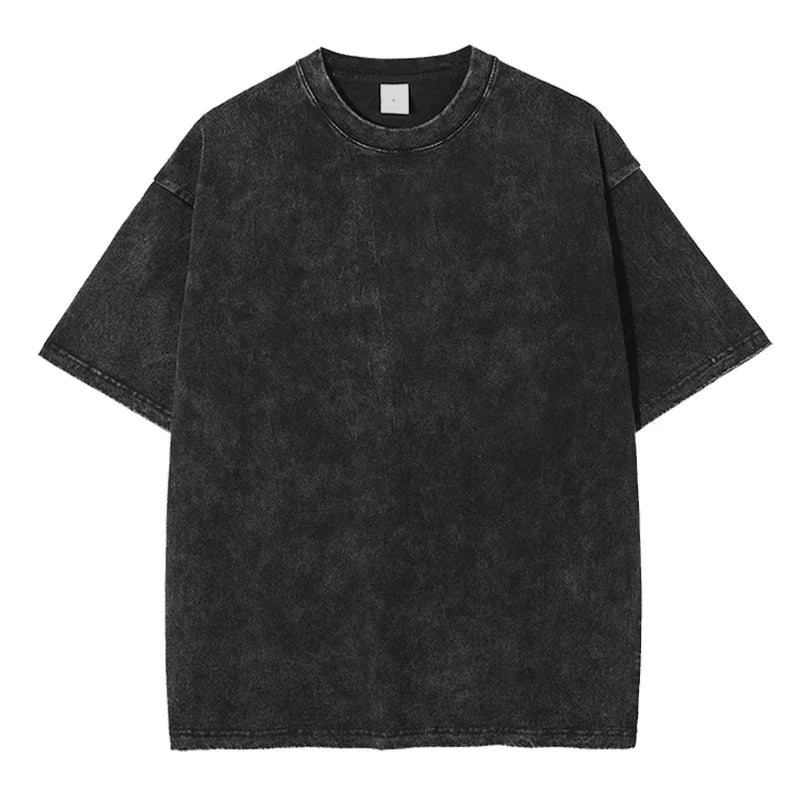 2025 Washed Vintage T-Shirts Street Hip Hop Retro Punk T-Shirt Women Harajuku Casual Cotton Short Sleeve Acid Wash T-Shirts Tops