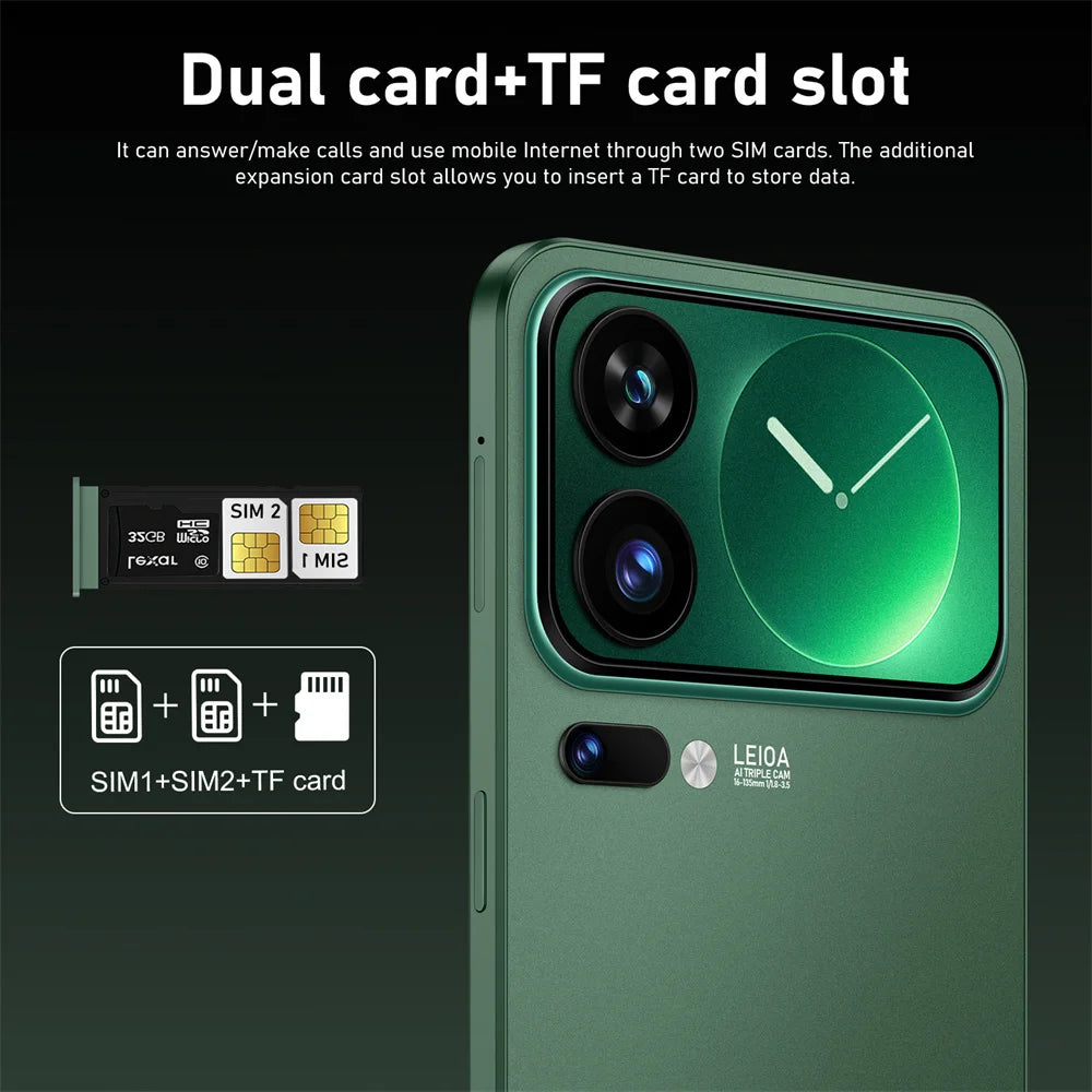 NOUVEAU HOT M17 Pro Max Smartphone 7.3HD Original Pas Cher 5G Double Carte Double Veille Téléphones Mobiles 7800mAh Android 15 Téléphones Mobiles