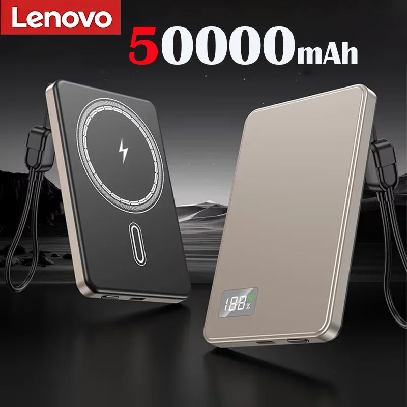Batterie Externe Magnétique Sans Fil Ultra-Fine 500000mAh — Charge Super Rapide, Écran LED