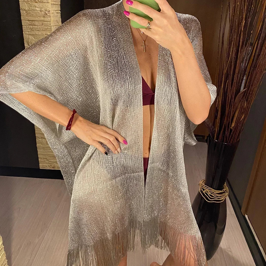 7 couleurs Bikini couvrir gland robe de Plage tuniques maillot de bain maillot de bain femmes brillant couverture Ups pour maillots de bain femmes paréo Plage