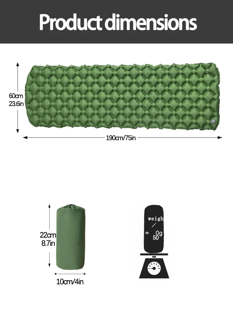 Tapis de couchage pliant pour Camping en plein Air, matelas gonflable de plage avec oreillers, tapis d'air ultraléger pour voyage et randonnée, nouveau