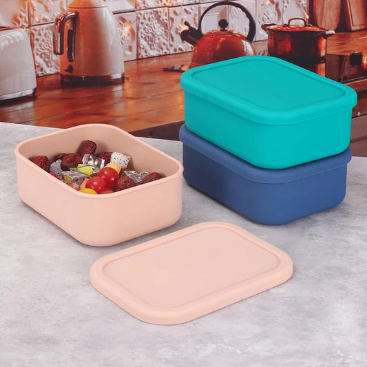 Conteneur à déjeuner en silicone boîte bento — anti-fuite, sans BPA, lavable au lave-vaisselle