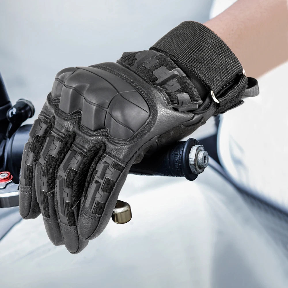 Gants de cyclisme en cuir PU pour écran tactile, tactique Airsoft, chasse, tir, randonnée, vélo, Sport de plein air, équitation, protection pour hommes