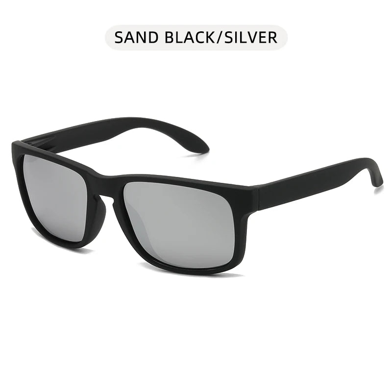 Lunettes de soleil polarisées carrées classiques pour hommes et femmes, Vintage, en plastique, élégantes, noires, pour Sports de plein air, UV400