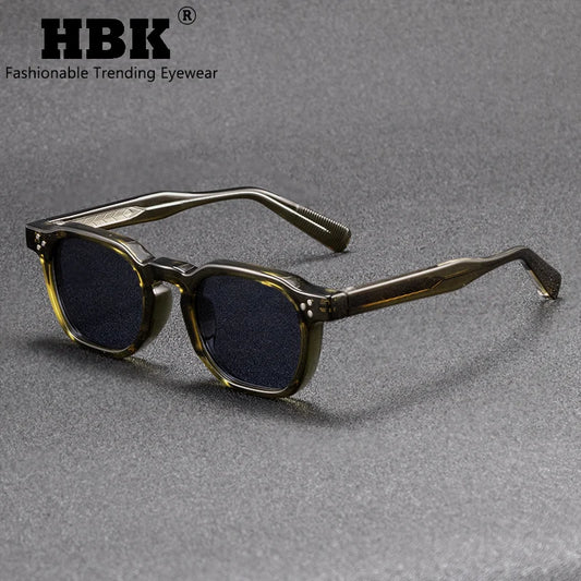 HBK-Retro Square Sunglasses for Men and Women, Punk Sunglasses, Driving Beach Eyewear, UV400, Fashion, New