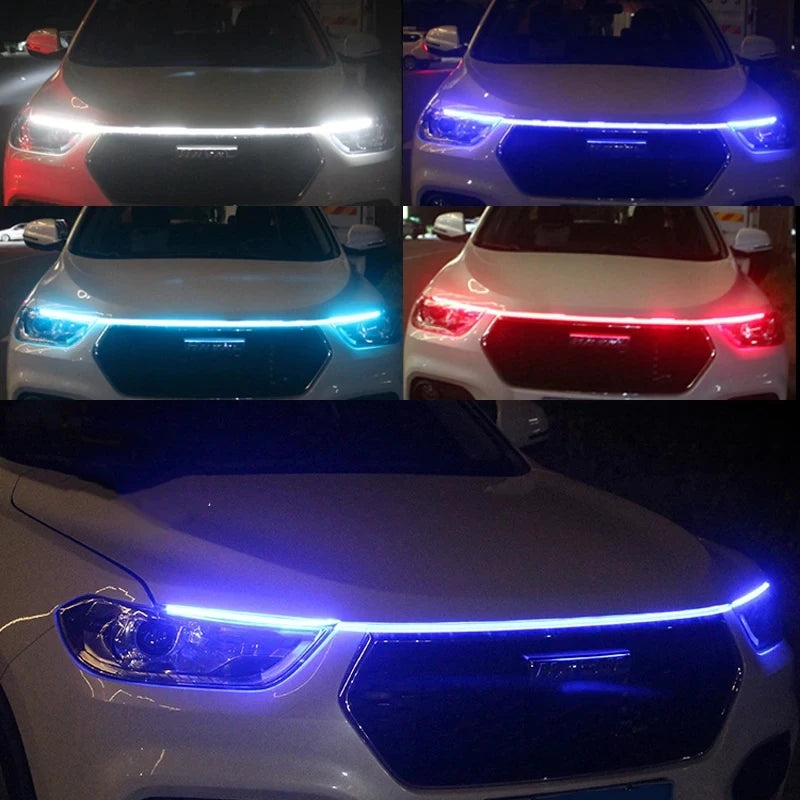 Feux Diurnes LED Capot Voiture Démarrage Balayage — DRL Décoratifs 12V 150cm