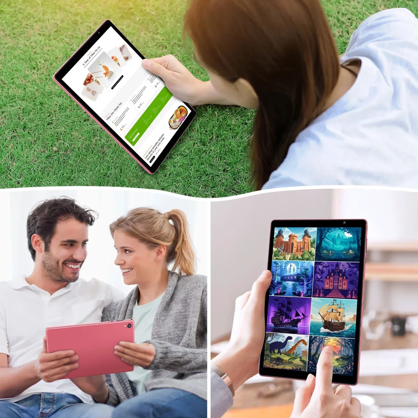 Latest Android 14 Tablet, 10-inch Tablet, Quad-core Processor, 5G WiFi, 4GB ROM + 32GB RAM, 1280 x 800 Resolution, 6000mAh Battery