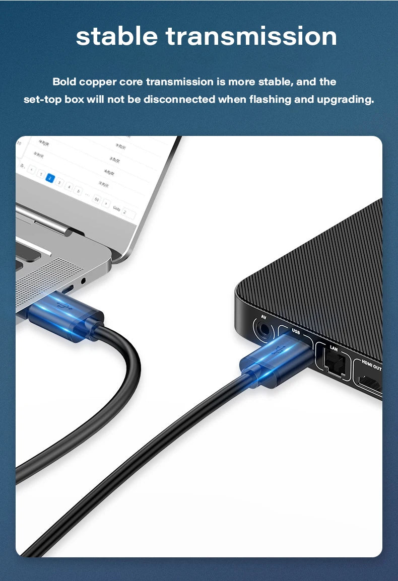 Câble d'extension USB 3.0 mâle vers mâle, 5Gbps, transmission rapide, câble de données, ordinateur portable vers disque dur mobile, TV