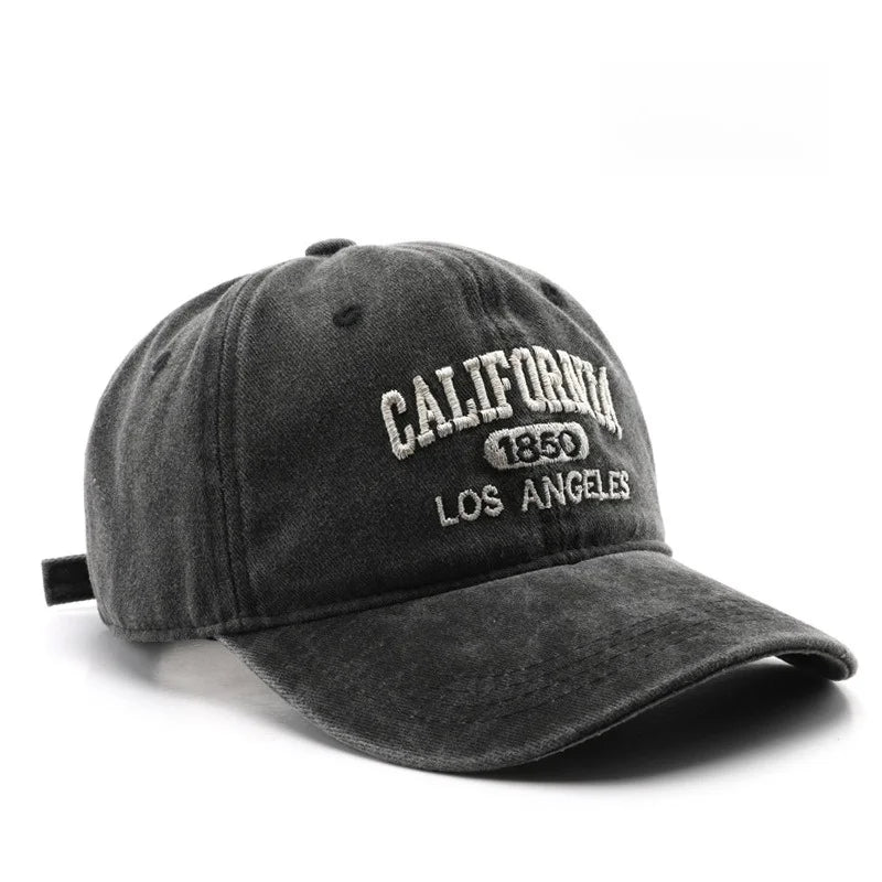 Casquette de baseball lettre brodée — hommes, femmes, mode, vintage, solide, sports plein air, snapback (v2)