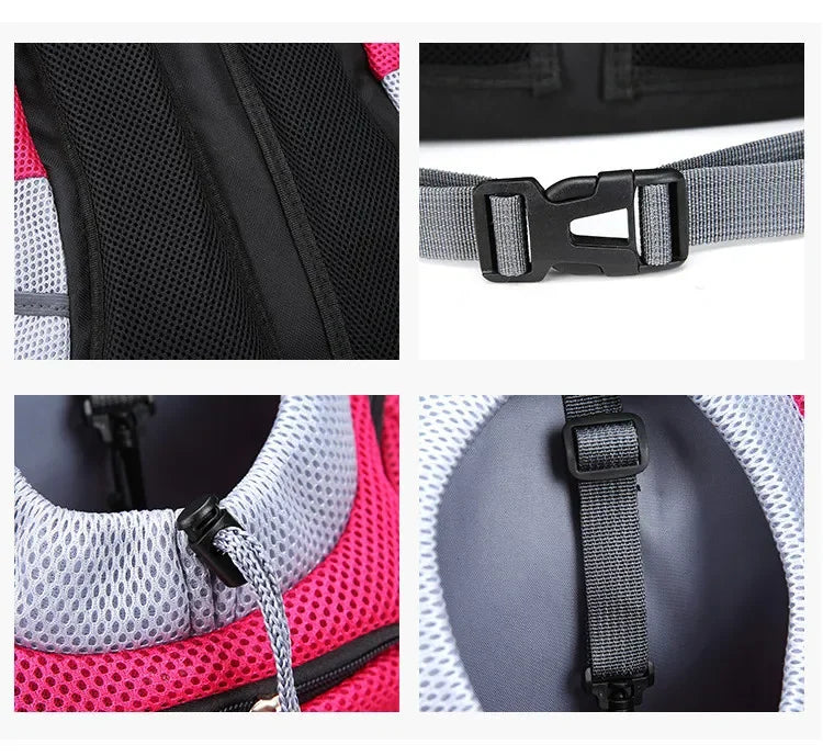 Nouveau chien animal de compagnie sac à dos transporteur sac de voyage avant Pack respirant réglable avec bandes réfléchissantes de sécurité pour la randonnée en plein air chats